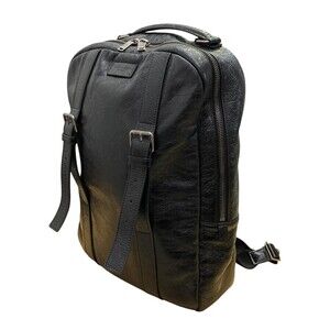 Saint Laurent Paris Double Belt Leather Day Bag Black